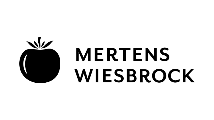 Mertens Wiesbrock Logo, Biohof Merterns frisches Bio-Obst und Gemüse und allerlei anderen Leckereien. Gesundheit fürs Gesundheitswesen